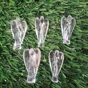 Grosir batu permata alami penyembuhan malaikat kuarsa bening 1 inci kristal penyembuhan batu malaikat untuk dijual