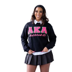 Masterizzato AKA felpa nera Unisex da Sorority felpa da donna di alta qualità abbigliamento di vita greco di alta qualità Unisex Fit - Product Image 2