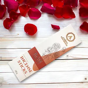 Varillas de incienso Masala de Rosa natural enrolladas a mano de primera calidad para Pooja Room y Living Room Aromatherapy Essential - Product Image 5