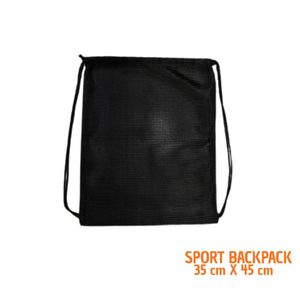Mochila deportiva negra de malla de poliéster con cordón, bolsa de gimnasio transpirable, mochila escolar ligera de 35 x 45 cm - Product Image 1