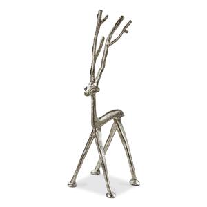 Estatuilla de Reno de plata rústica moderna para Diwali y decoración navideña estatua de ciervo de aluminio fundido texturizado para un manto festivo - Product Image 4