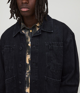 Vêtements d'hiver de haute qualité 100% coton coupe-vent haut court couleur unie veste en jean pour hommes broderie personnalisée Logo veste - Product Image 5