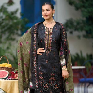 Venta al por mayor de algodón de primera calidad colección de césped para auto bordado indio pakistaní Salwar Kameez vestido Material ropa de fiesta - Product Image 1