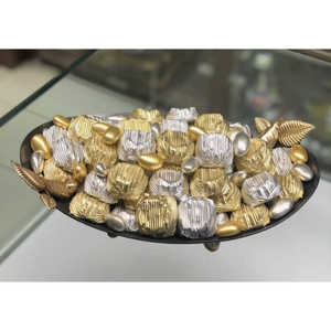 Luxury Design Gold Polished Metal Food and Chocolate Serving Trays With Acrylic Lids Handmade Metal Dessert Trays - Product Image 5