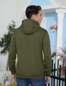 Pull à capuche hommes 400 GSM coton brossé coupe surdimensionnée épaule tombante polaire doublé plaine sweat personnalisé vêtements d'hiver - Product Image 4