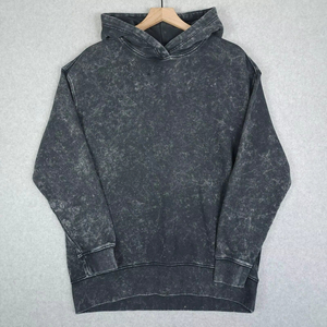 OEM Acid Washed Vintage Wash Sun Faded Blank Hoodie Custom Printing Distressed Heavyweight Cotton Hooded Sweatshirts For Men - Product Image 1