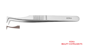 Pinza de Nariz de aguja en ángulo Tamaño 4,5 pulgadas (Mejor para pestañas) por Koka International - Product Image 4