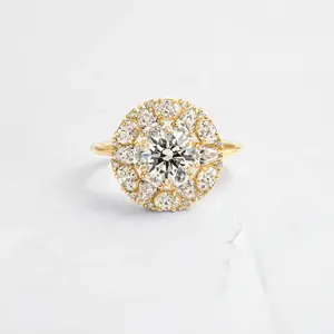 Хит продаж, круглое обручальное кольцо из муассанита, классическое обручальное кольцо с бриллиантами, обручальное кольцо с сертификатом GRA, оптовая продажа