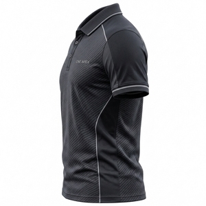 Polo de performance personnalisé pour homme en fibre de carbone – Uniforme d'entreprise haut de gamme pour le golf et le tennis, anti-humidité, OEM ODM - Product Image 3