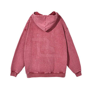 Sudadera con capucha para hombre con lavado ácido sólido de invierno de alta calidad, ajuste Regular de poliéster/algodón - Product Image 2