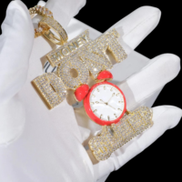 Pendentif Iced Money Don't Sleep pour Hommes, style Hip Hop, en Moissanite micro-pavée, en métal argent sterling 925 plaqué or, bijoux de mode