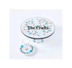 Soporte de pastel de mejor diseño, servidor de pastel de madera y madre de perla, soporte para servir chocolate de forma redonda a bajo precio - Product Image 1