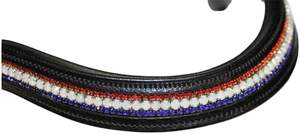 Bride de dressage en cuir véritable exclusive de qualité supérieure avec bande à sourcils bling décorée de diamants pour chevaux Logo personnalisé - Product Image 2