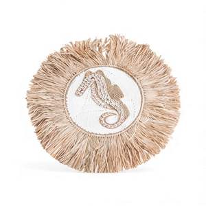 Decoración Tejida de Pared con Caballitos de Mar de Concha Natural Hecha a Mano para Cuarto de Bebé, Guardería, Decoración de Interiores con Temática Oceánica - Product Image 2