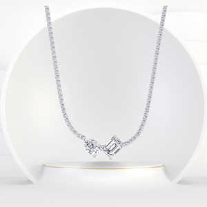 Collar de Oro Blanco de 14K con Diamante Cultivado en Laboratorio DEF VVS VS, Chapado en Rodio, VALA BROTHERS NK-08, Colgante, Joyería Fina al por Mayor de Lujo - Product Image 1