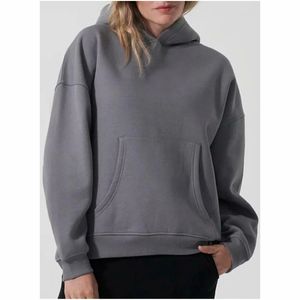 เสื้อฮู้ดดี้ผู้หญิงทรงหลวม แขนยาว ผ้าฝ้ายฟลีซ 100% ระบายอากาศได้ดี แห้งเร็ว มีโลโก้ด้านหน้า สไตล์ลำลองสำหรับฤดูหนาว - Product Image 1