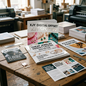 Service <span class=keywords><strong>d</strong></span>'impression numérique XJY pour catalogues de bijoux, <span class=keywords><strong>d</strong></span>épliants, affiches et brochures pliées avec impression offset et UV sélectif - Product Image 4