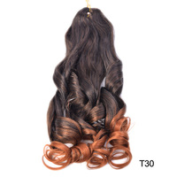 Extensions de cheveux synthétiques teintes 75g/150g, style queue de cheval, ondulations lâches, boucles en spirale, tresses au crochet, boucles françaises