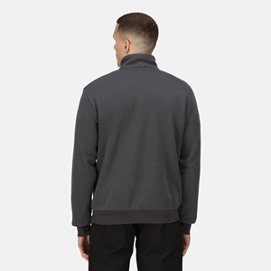 Sweat-shirt à col montant zippé pour homme Index Apparel, gris foncé uni, coupe classique, décontracté, automne, en molleton tricoté - Product Image 6