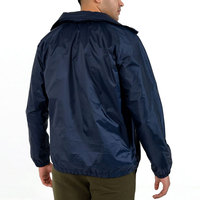 Chaqueta Cortavientos para Hombre, 100% Poliéster, Tela de Lona, Estilo Vintage, Media Cremallera, con Capucha, Impermeable, Transpirable, Ecológica, de Secado Rápido