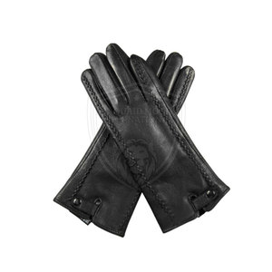 Guantes de cuero de vaca con ajuste seguro y forro polar cálido en el interior Guantes de cuero suave con acabado limpio para el invierno - Product Image 2