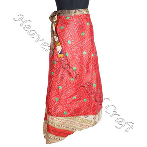 กระโปรงยาวสำหรับผู้หญิงผ้าโสร่งยาวเปิดเอวรอบมีสไตล์ผ้าจาไมก้าผ้าโสร่งชายหาดส่าหรี - Product Image 1