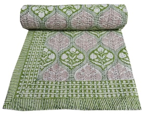 Beautiful Modern Handmade Cotton Kantha <b>Quilt</b> <b>Indian</b> Solid Gudari Home Decorative Wholesale Bedspread Bedding 400TC Wedding - Product Image 2