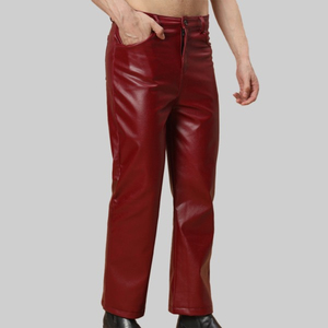 Pantalon en cuir de vachette léger de style western avec franges, couleur unie, design personnalisé, pour l'équitation - Product Image 2