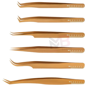 Pinzas para Extensión de Pestañas de Acero Inoxidable Hechas a Mano de Buena Calidad y Fáciles de Usar, Servicio OEM de Magma Beauty - Product Image 3