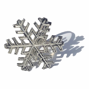 Rond de serviette de conception de flocons de neige en métal Offre Spéciale pour la décoration de la fête de Noël à un prix abordable - Product Image 1