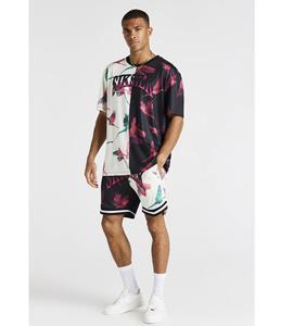 Women Men Soft Stretch <b>Tie</b> Dye Twin Sets Yoga Wear Tshirt With Matching Shorts Running Shorts and Shirt Set - Product Image 3