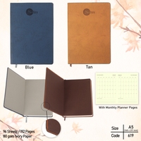 Cuaderno A5 con cierre elástico Dakr Blue Film 2026 A5 Planificador de negocios de cuero | Diario de tapa dura con logotipo en relieve personalizado