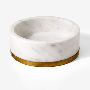 Bol en pierre de Toronto bol décoratif en marbre plat en pierre de nidification décor à la maison de luxe bol de service organisateur de pièce maîtresse cuisine moderne - Product Image 4