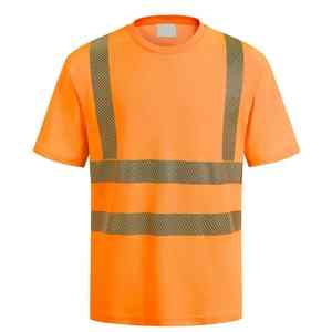 2025 estilo personalizado de alta visibilidad reflectante a prueba de viento poliéster seguridad media manga ropa de trabajo al aire libre camiseta para hombres - Product Image 1