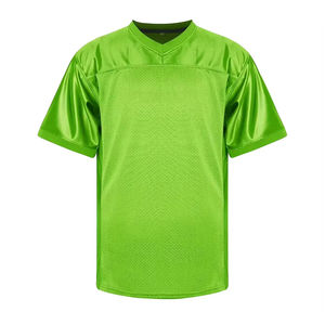 Camiseta de Entrenamiento Personalizada de Fútbol Americano, Malla Verde de Poliéster, Cuello en V, Transpirable - Product Image 1