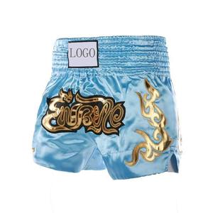 Pantalones Cortos de Muay Thai de Alta Calidad, Personalizados, para Entrenamiento de Boxeo, Diseño de Objetivo para Pies, Material de Poliéster, Servicio OEM, Venta al por Mayor - Product Image 1