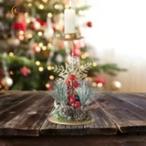 Creative Design Tabletop Christmas Decoration Lightening Candle Holder Snowflake Style Handmade Unique Candle Jar From Indian - Product Image 5