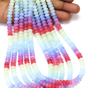 Perles Rondelles en Quartz Arc-en-ciel Multicolore 7mm-8mm, Fil de 15 Pouces, Pierres Précieuses Lisses pour Bijoux et Artisanat - Product Image 2