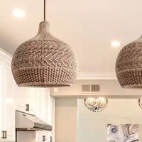 Lampes suspendues en osier faites à la main de style moderne pour l'intérieur, style fermier, luminaire suspendu en rotin en forme de chapeau, disponible en gros au Vietnam