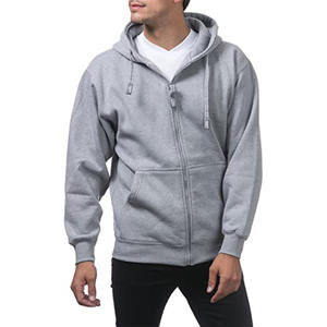Sweat à capuche gris clair pour homme avec fermeture éclair |   Veste en molleton de coton gris chiné |   Sweat-shirt d'entraînement ajusté à fermeture éclair intégrale avec capuche et poches - Product Image 2