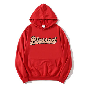 Sudadera con capucha bordada de chenilla serigrafiada con logotipo personalizado jersey con cremallera desgastada de peso pesado vintage 500 / 450 GSM peso pesado - Product Image 4