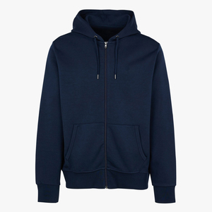 Veste à capuche à manches longues pour hommes avec fermeture à glissière à cordon de serrage vêtements de sport décontractés de couleur unie de vente chaude - Product Image 1