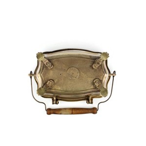 Réchauffeur de nourriture tendance avec poignée chauffe-plat vintage chauffe-plat des années 1950 accessoire de service en métal coulé orné - Product Image 2