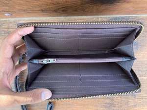 กระเป๋าสตางค์หนังแท้แบบถือสลักลายดอกไม้เทอร์ควอยซ์กระเป๋าสตางค์อเนกประสงค์สำหรับผู้หญิง - Product Image 4