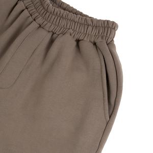 Pantalones de chándal con logotipo personalizado para hombre, Pantalones estampados con cordón marrón liso, pantalones de chándal en blanco, pantalones de cintura elástica teñidos de lana marrón - Product Image 3