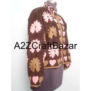 A2ZCraftBazar Cotrise <b>Jacket</b> Vintage Embroidery <b>Mandarin</b> <b>Collar</b> Regular Fit Breathable Eco-Friendly All-Season Cotton Lined - Product Image 4