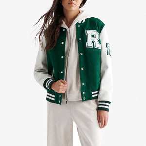 Factory Wholesale Street Hip Hop <b>Heated</b> Vintage Baseball <b>Jackets</b> 2025 <b>Women</b> Autumn Custom Front Varsity Baseball <b>Jackets</b> - Product Image 1
