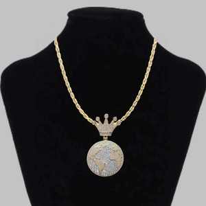 Collier personnalisé Hip Hop avec pendentif lettre initiale bicolore en diamant de laboratoire taille brillant VVS pour hommes et femmes - Product Image 1