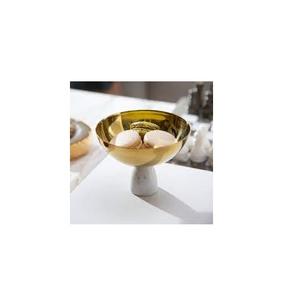 Bol en marbre et laiton d'excellente conception bol décoratif en marbre blanc de 2 pièces fait à la main pour les fruits ou les salades - Product Image 4