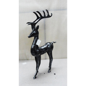 Showpiece อลูมิเนียมกวางเรนเดียร์โลหะทำตกแต่งกวางเรนเดียร์โบราณสีดำแสดงโดยการส่งออก RGN - Product Image 4